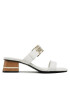 Tommy Hilfiger Natikači Hardware Block Mid Heel FW0FW07017 Bela - Pepit.si