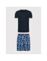 Tommy Hilfiger Pižama Cn Ss Short Woven Set UM0UM02171 Mornarsko modra - Pepit.si