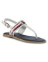 Tommy Hilfiger Sandali Corporate Letaher Fat Sandal FW0FW04840 Bela - Pepit.si