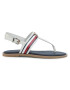 Tommy Hilfiger Sandali Corporate Letaher Fat Sandal FW0FW04840 Bela - Pepit.si