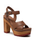 Tommy Hilfiger Sandali Feminine High Heel Clog Sandal FW0FW06242 Rjava - Pepit.si