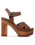 Tommy Hilfiger Sandali Feminine High Heel Clog Sandal FW0FW06242 Rjava - Pepit.si