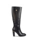 Tommy Hilfiger Zimski škornji Feminine Th Hardware Longboot FW0FW07541 Črna - Pepit.si