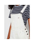 Tommy Jeans Jeans hlače z naramnicami Dungaree DW0DW10109 Bela Oversize - Pepit.si