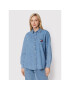 Tommy Jeans Jeans srajca Chambray Badge DW0DW13713 Modra Boyfriend Fit - Pepit.si