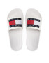 Tommy Jeans Natikači Flag Pool Slide EM0EM01021 Bela - Pepit.si