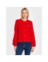 Tommy Jeans Pletena jopica Badge Cable DW0DW14263 Rdeča Oversize - Pepit.si