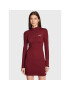 Tommy Jeans Pletena obleka Signature Bodycon DW0DW14386 Bordo rdeča Slim Fit - Pepit.si