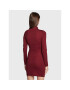 Tommy Jeans Pletena obleka Signature Bodycon DW0DW14386 Bordo rdeča Slim Fit - Pepit.si