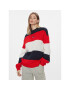 Tommy Jeans Pulover Tjw Colorblock Sweater DW0DW17495 Mornarsko modra Regular Fit - Pepit.si