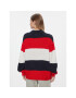 Tommy Jeans Pulover Tjw Colorblock Sweater DW0DW17495 Mornarsko modra Regular Fit - Pepit.si