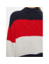 Tommy Jeans Pulover Tjw Colorblock Sweater DW0DW17495 Mornarsko modra Regular Fit - Pepit.si