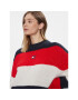 Tommy Jeans Pulover Tjw Colorblock Sweater DW0DW17495 Mornarsko modra Regular Fit - Pepit.si