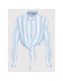 Tommy Jeans Srajca Front Tie Stripe DW0DW12901 Bela Relaxed Fit - Pepit.si