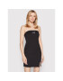 Tommy Jeans Vsakodnevna obleka Signature Bodycon DW0DW12884 Črna Slim Fit - Pepit.si