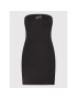 Tommy Jeans Vsakodnevna obleka Signature Bodycon DW0DW12884 Črna Slim Fit - Pepit.si