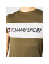 Tommy Sport Majica Colourblock Logo S20S200375 Zelena Regular Fit - Pepit.si