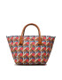 Tory Burch Ročna torba Canvas Basketweave 139025 Rjava - Pepit.si