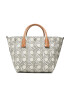 Tory Burch Ročna torba Canvas Basketweave Small Tote 146547 Zelena - Pepit.si