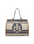 Tory Burch Ročna torba Ella Jacquard Stripe Tote 88083 Bež - Pepit.si