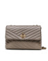 Tory Burch Ročna torba Kira Chevron Convertible Shoulder Bag 90446 Siva - Pepit.si