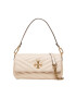 Tory Burch Ročna torba Kira Chevron Small Flap Shoulder Bag 90456 Bež - Pepit.si