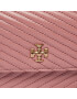 Tory Burch Ročna torba Kira Moto Quilt Mini Top Handle Chain Wallet 155893 Roza - Pepit.si