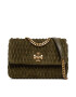 Tory Burch Ročna torba Kira Suede Ruched Small Convertible Shoulder Bag 139632 Khaki - Pepit.si