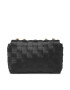 Tory Burch Ročna torba Kira Woven Satin Samll Convertible Schoulder 142701 Črna - Pepit.si