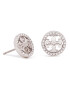 Tory Burch Uhani Crystal Logo Circle Stud Earring 53422 Srebrna - Pepit.si