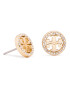 Tory Burch Uhani Crystal Logo Circle Stud Earring 53422 Zlata - Pepit.si