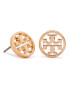 Tory Burch Uhani Logo Circle Stud Earring 11165518 Zlata - Pepit.si