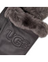 Ugg Ženske rokavice W Classic Leather Logo Glove 19034 Siva - Pepit.si