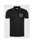 Versace Jeans Couture Polo majica Vemblem Thick Foil 73GAGT01 Črna Regular Fit - Pepit.si