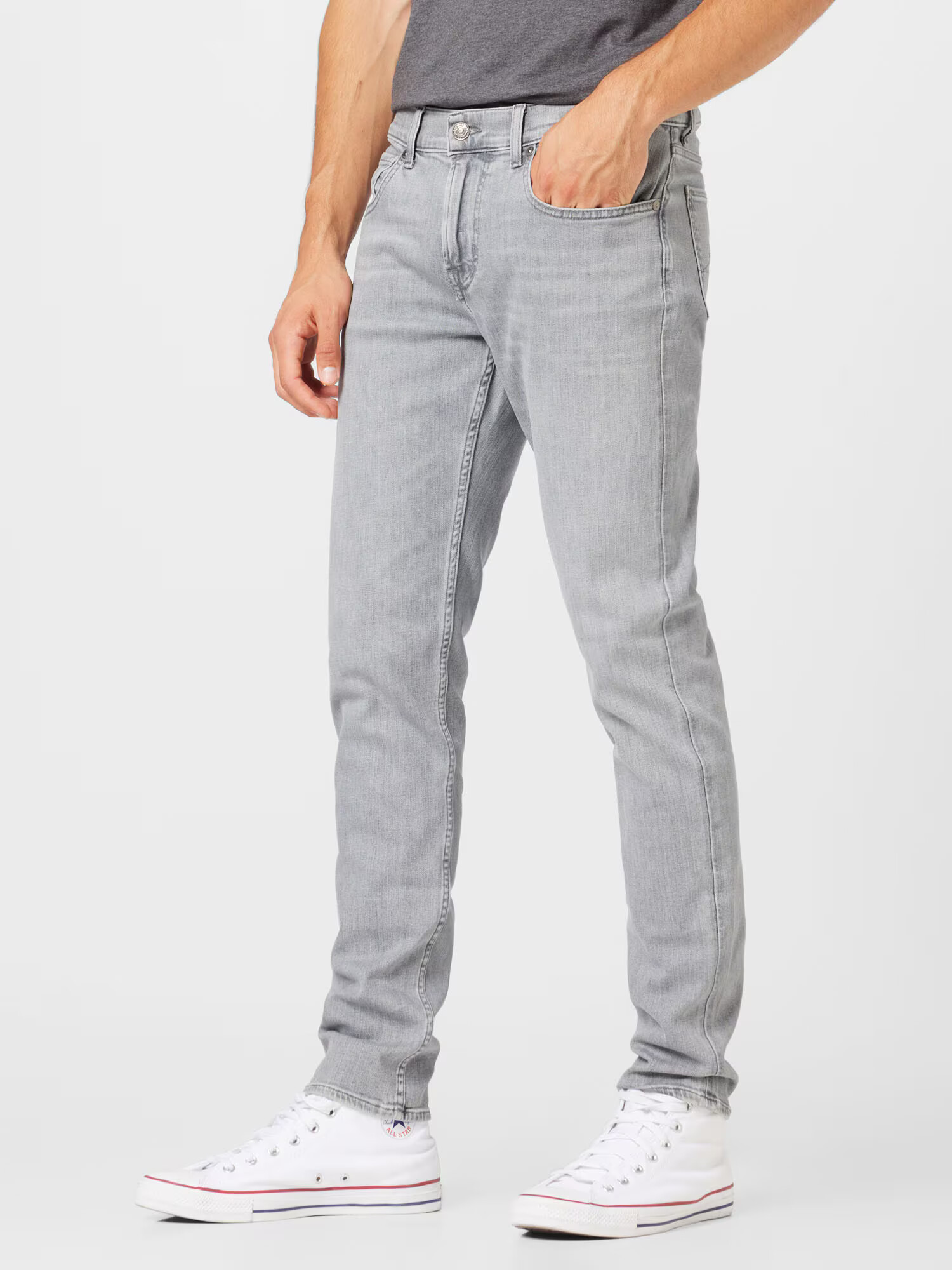 7 for all mankind Kavbojke siv denim - Pepit.si