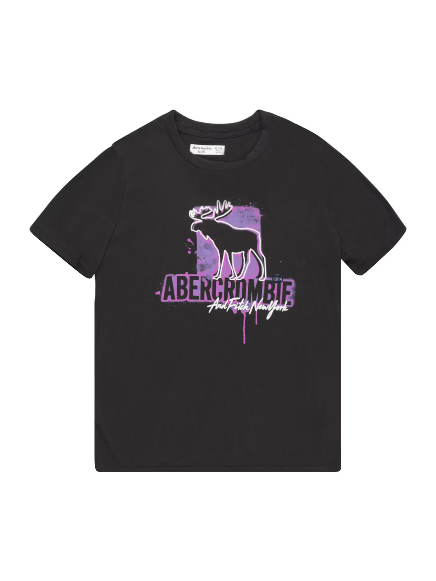 Abercrombie & Fitch Majica orhideja / svetlo lila / črna / bela - Pepit.si