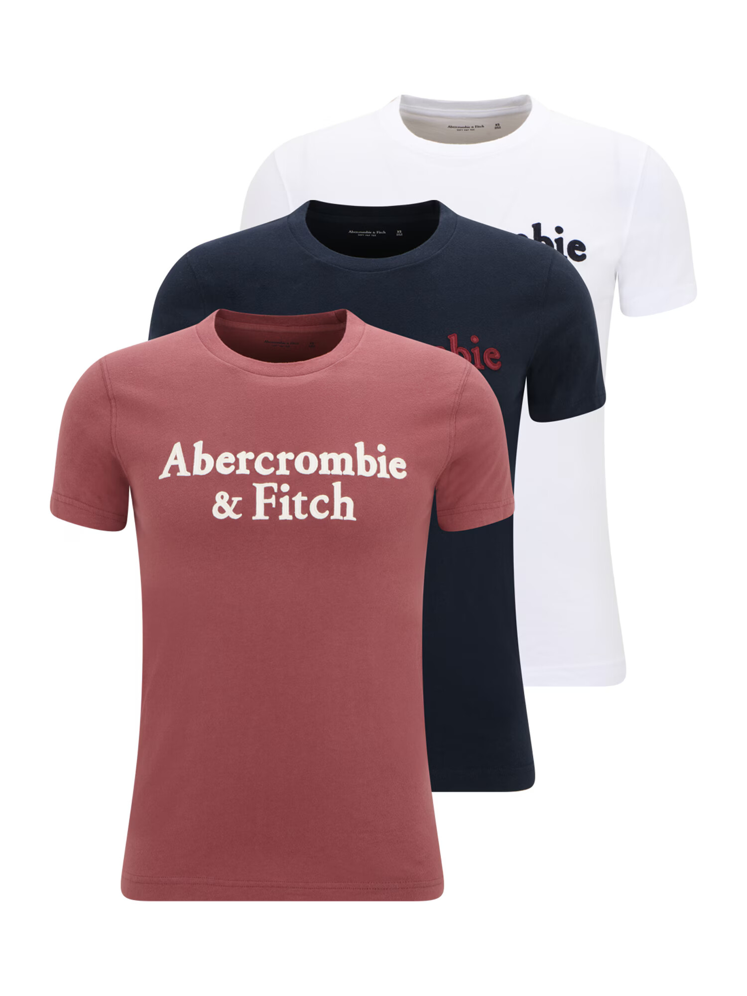 Abercrombie & Fitch Majica mornarska / pastelno rdeča / bela - Pepit.si