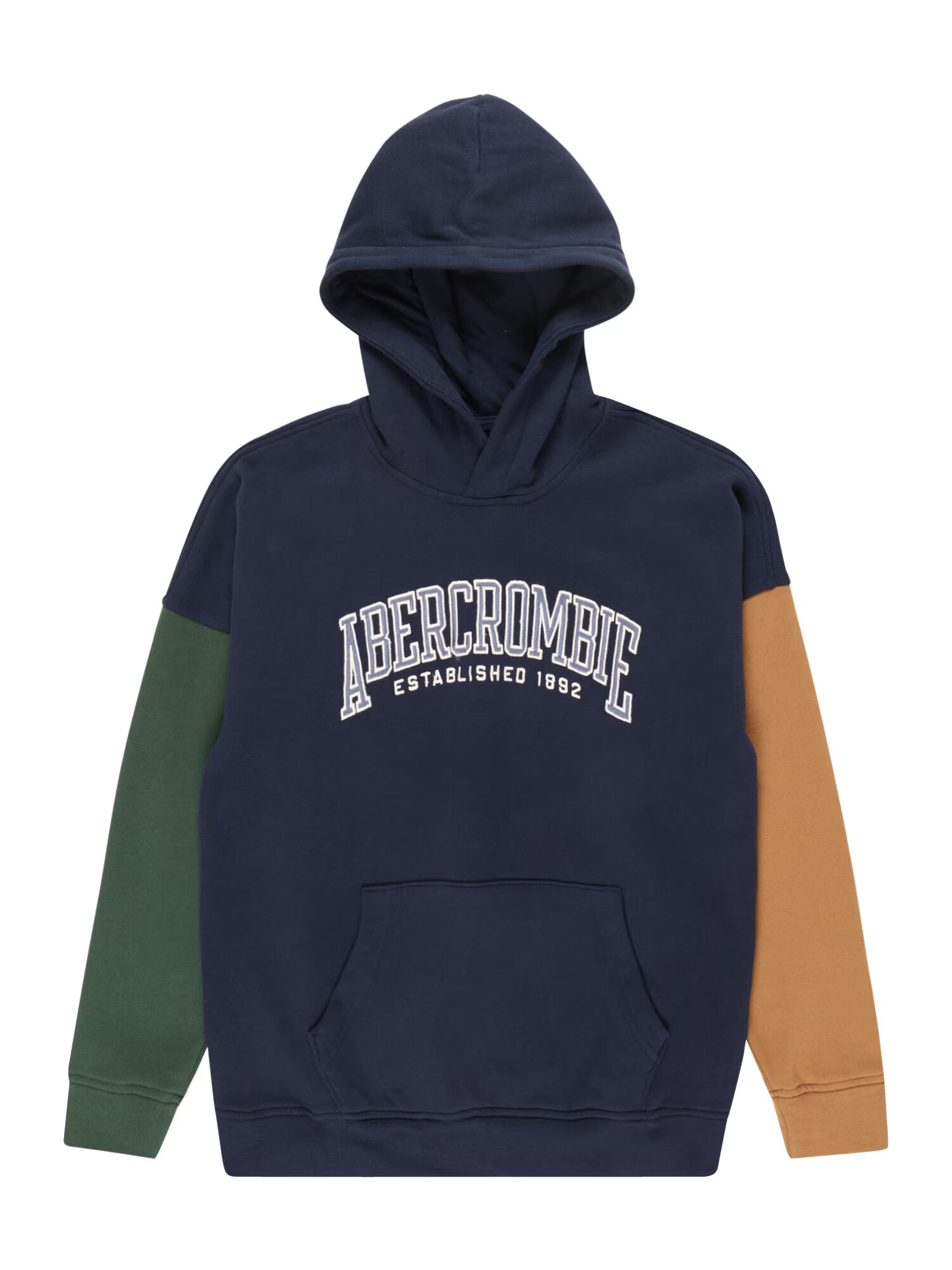 Abercrombie & Fitch Majica mornarska / svetlo rjava / temno zelena / bela - Pepit.si