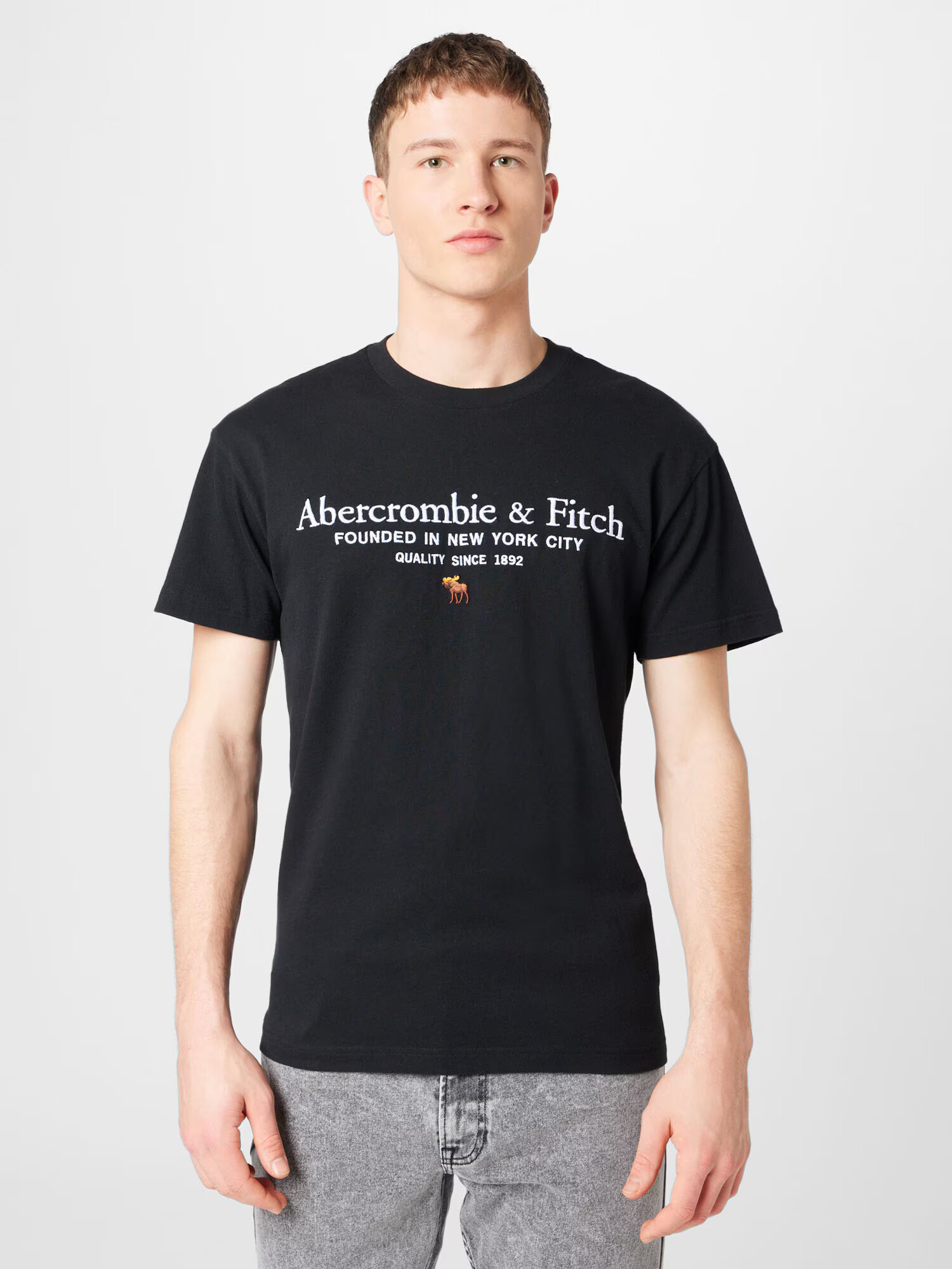 Abercrombie & Fitch Majica rjava / črna / bela - Pepit.si