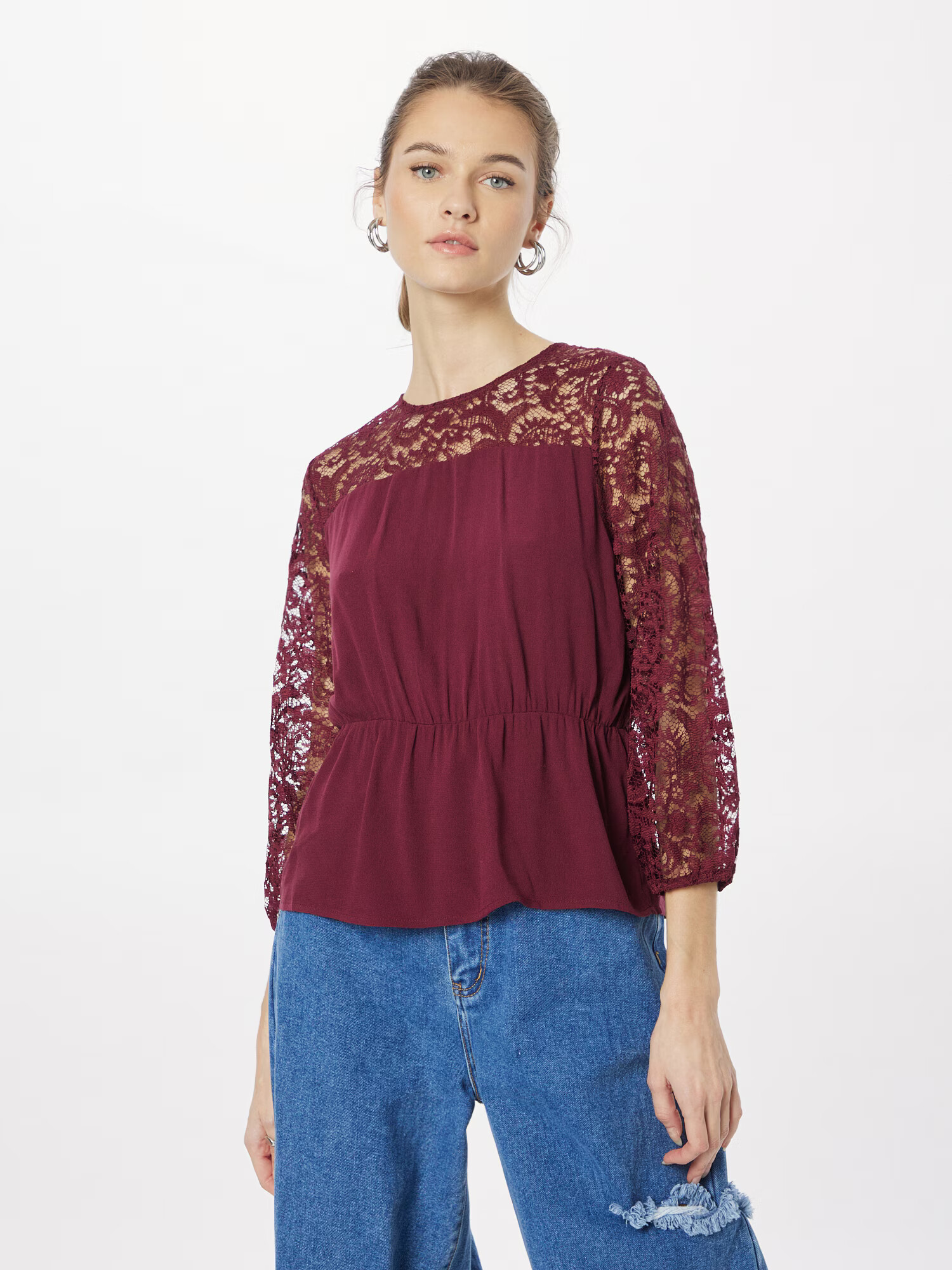 ABOUT YOU Bluza 'Fiona' bordo - Pepit.si