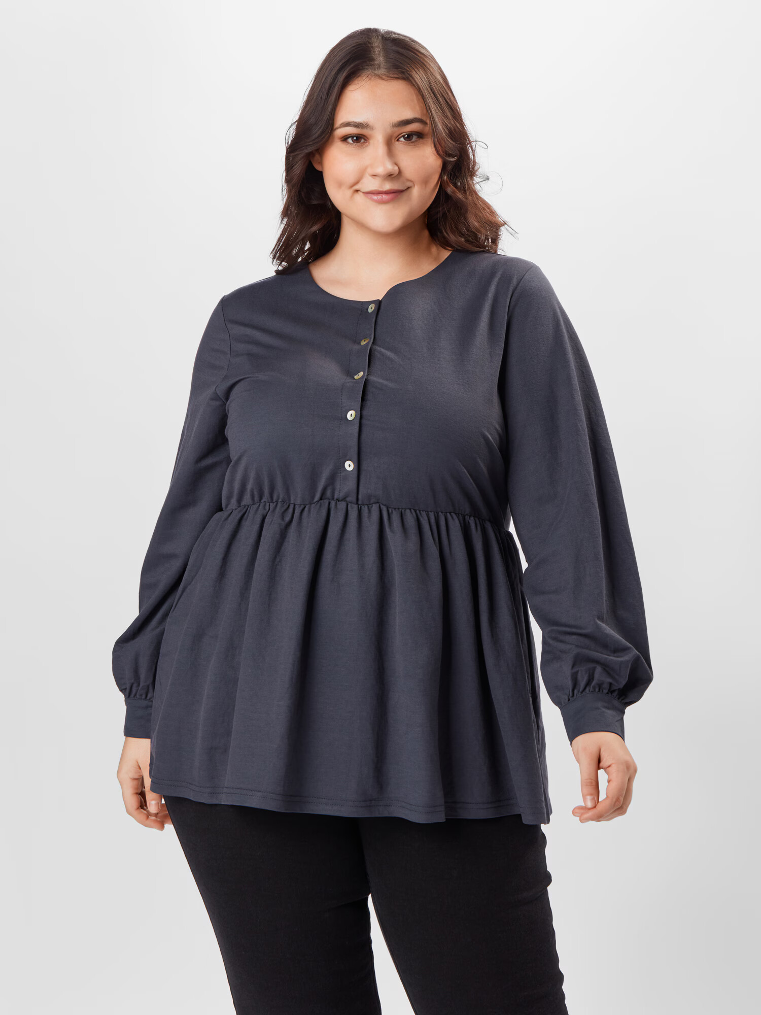 ABOUT YOU Curvy Bluza 'Ronja' grafit / črna - Pepit.si