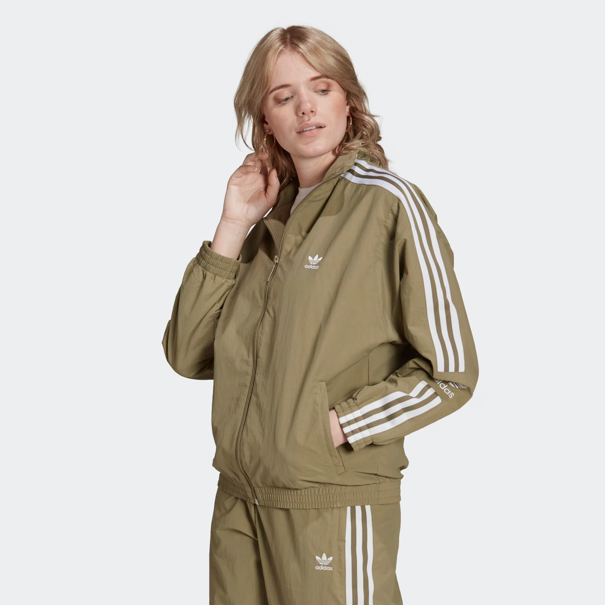 ADIDAS ORIGINALS Prehodna jakna zelena / bela - Pepit.si