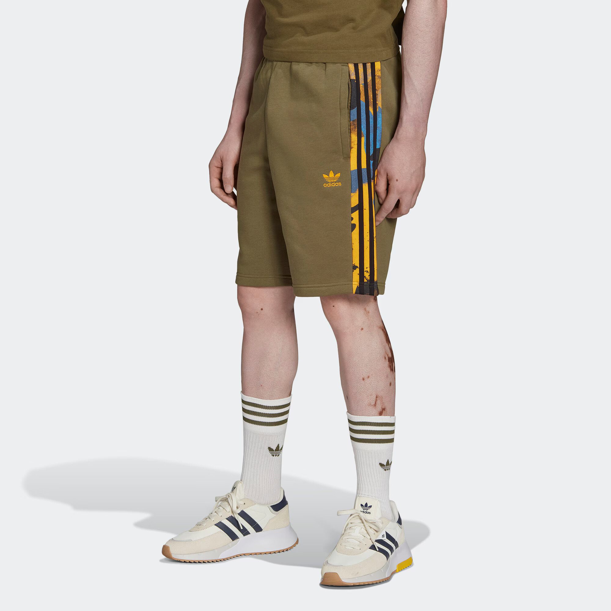 ADIDAS ORIGINALS Hlače golobje modra / apno / oliva / črna - Pepit.si