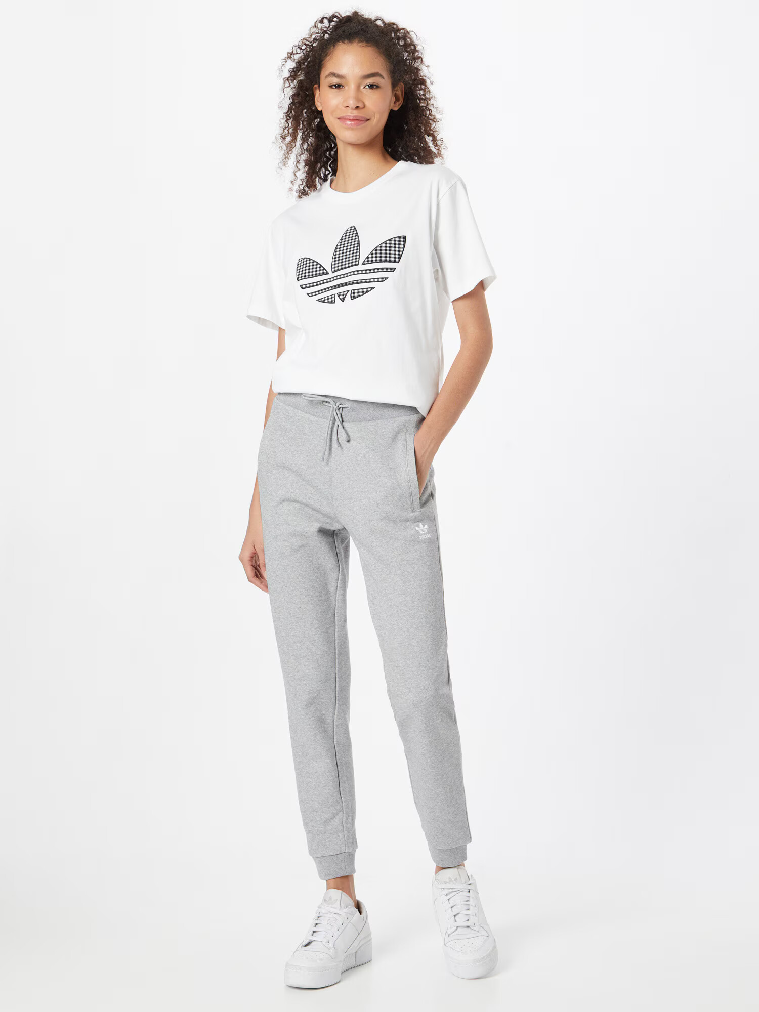 ADIDAS ORIGINALS Hlače svetlo siva / bela - Pepit.si