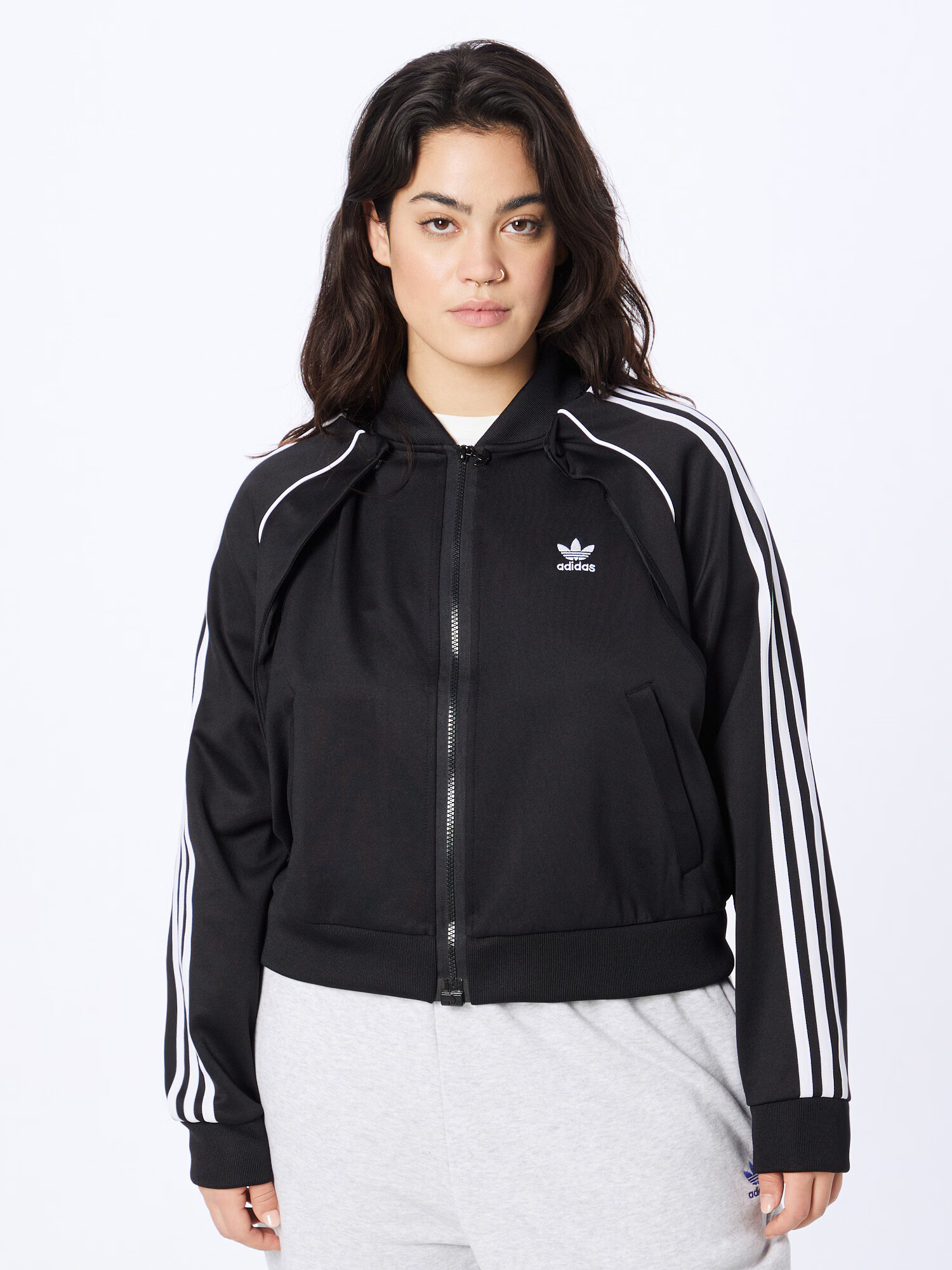 ADIDAS ORIGINALS Jopa na zadrgo črna / bela - Pepit.si