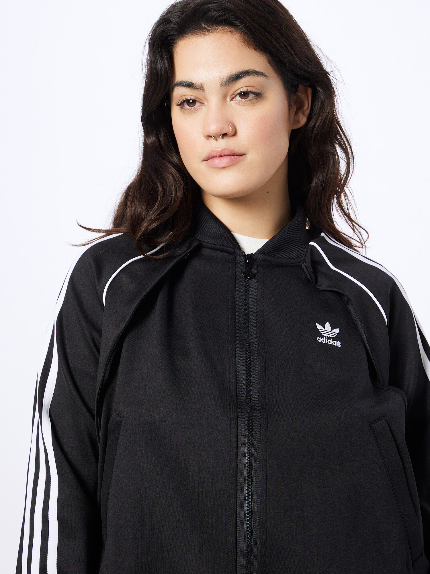 ADIDAS ORIGINALS Jopa na zadrgo črna / bela - Pepit.si