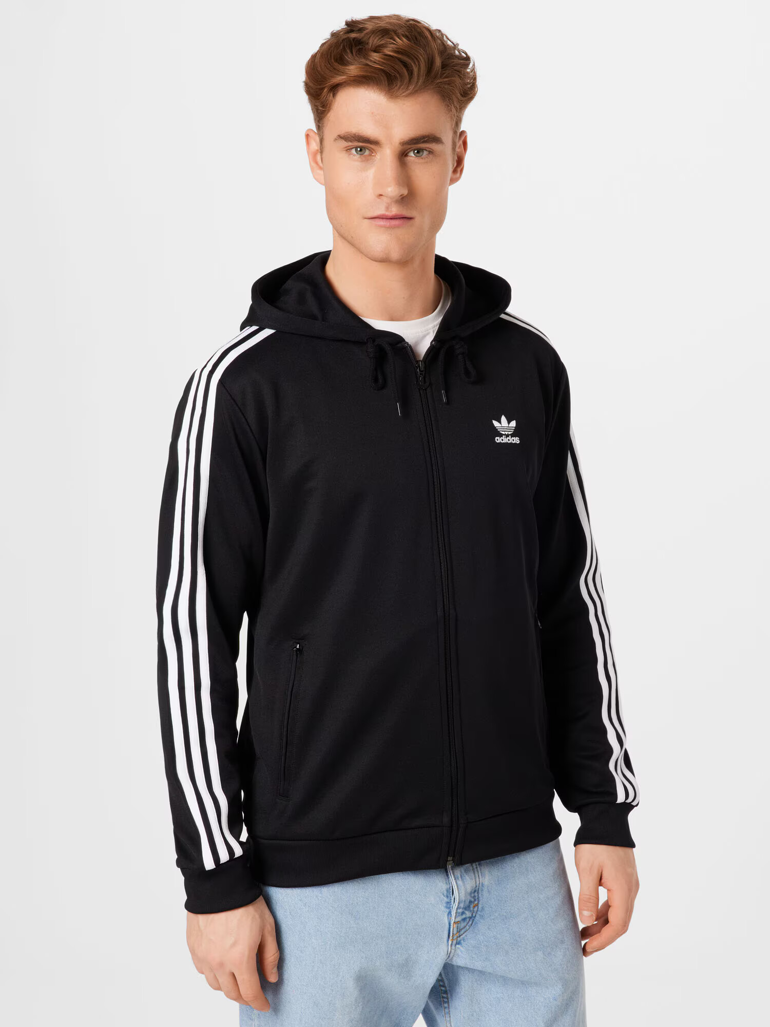 ADIDAS ORIGINALS Jopa na zadrgo črna / bela - Pepit.si