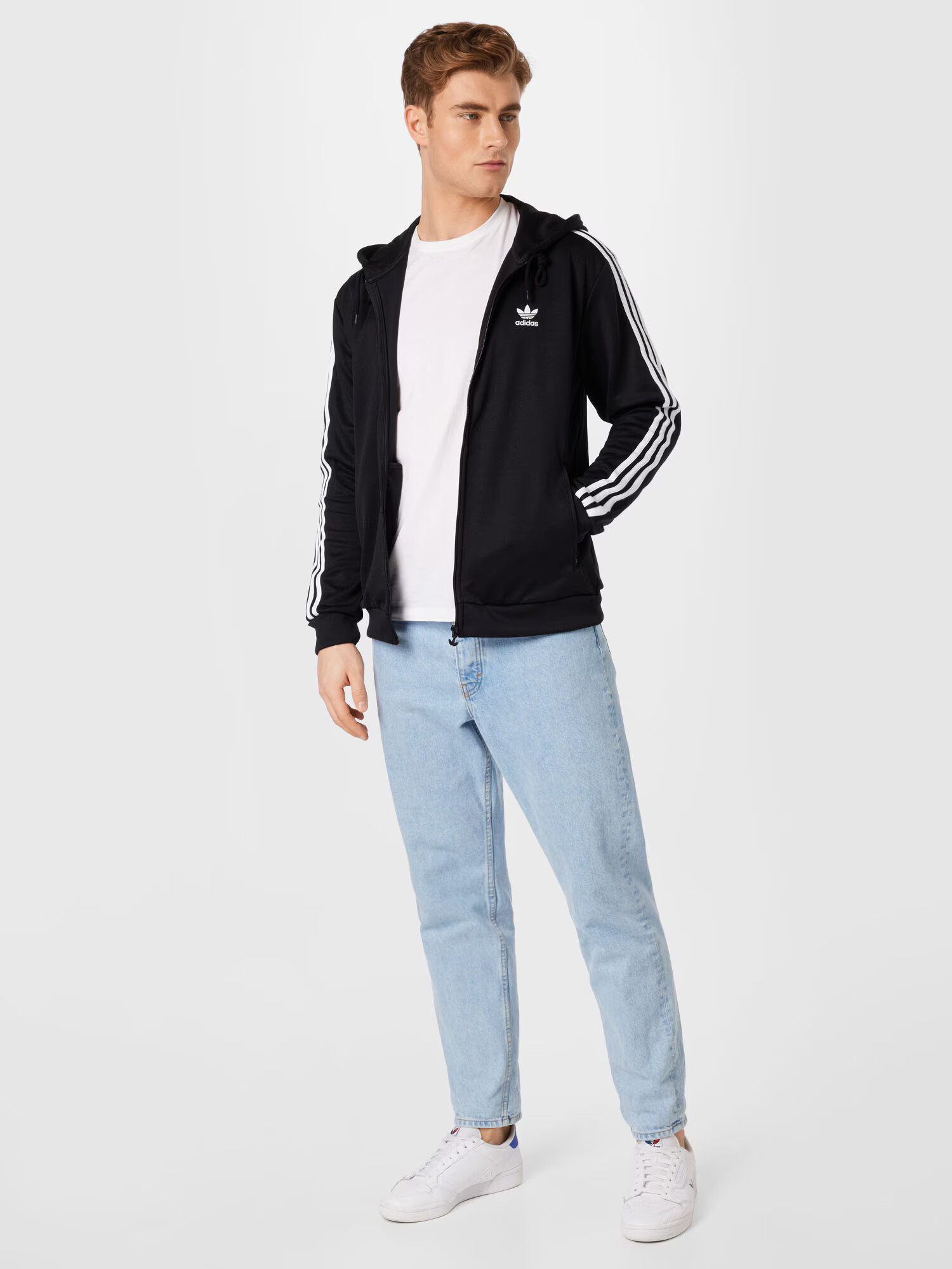 ADIDAS ORIGINALS Jopa na zadrgo črna / bela - Pepit.si