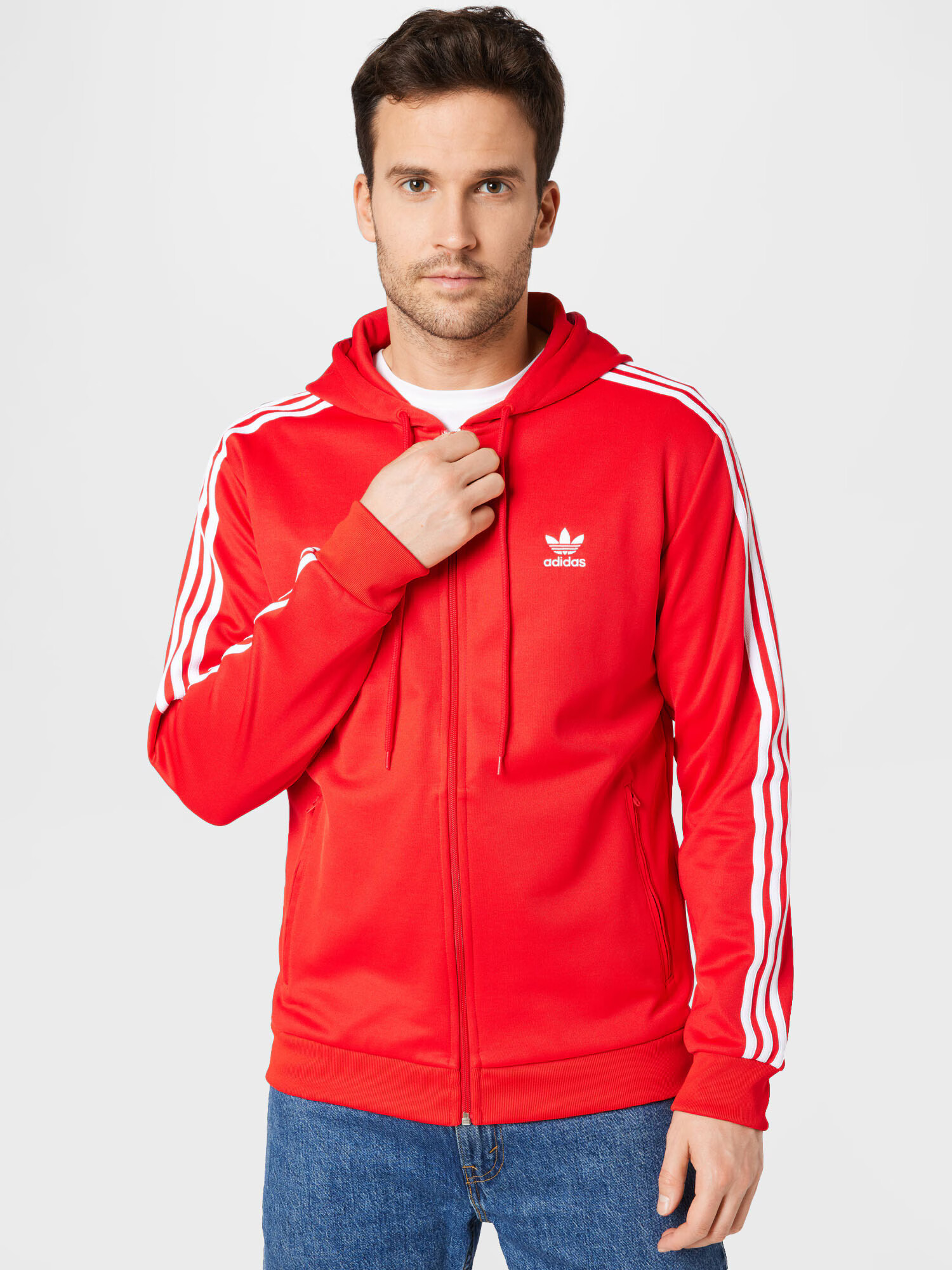 ADIDAS ORIGINALS Jopa na zadrgo rdeča / bela - Pepit.si