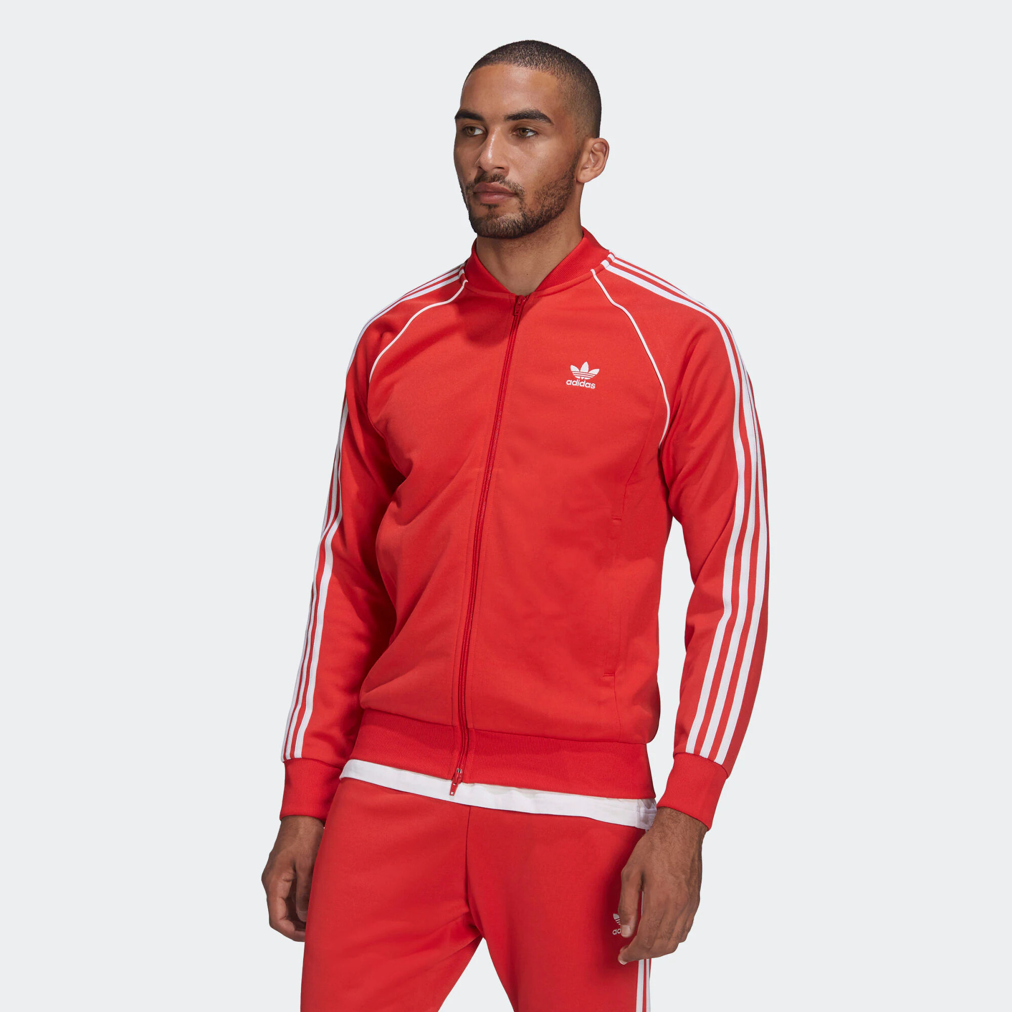 ADIDAS ORIGINALS Jopa na zadrgo rdeča / bela - Pepit.si